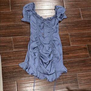 Chic Ruched Mini Dress in Navy